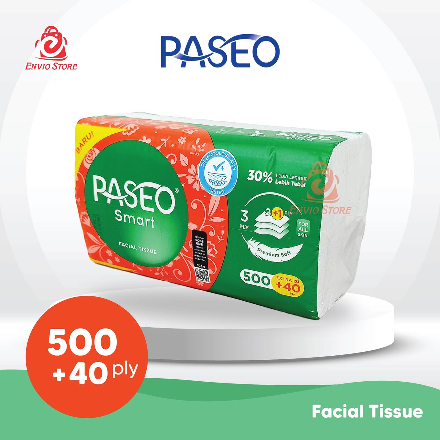 Tissue Paseo SMART Facial 500+40ply Tissue Paseo SMART Facial 500+40ply
