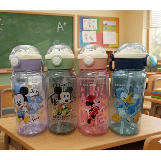 Botol Minum Anak Karakter 800ml (JB256) - DUCK BIRU (Free Sedotan)