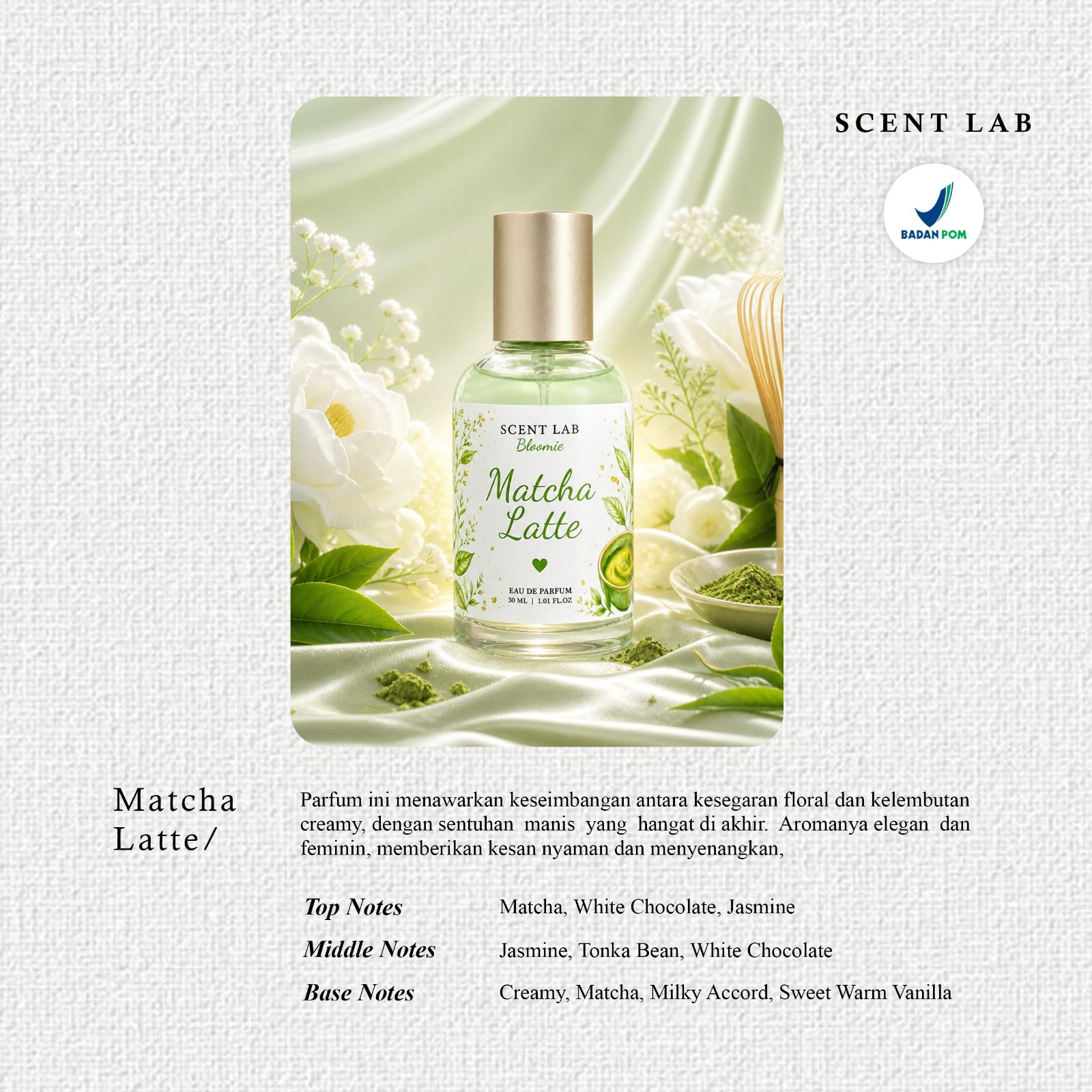 Scent Lab Bloomie Eau De Parfum 30ml - Matcha Latte