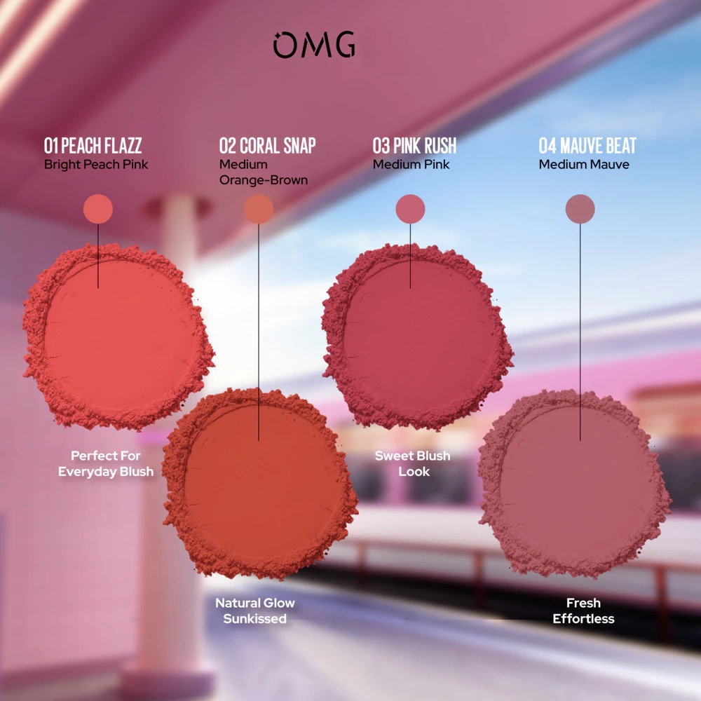OMG Oh My Glam Powerlast Blush To Go 2.5gr - 01 Peach Flazz