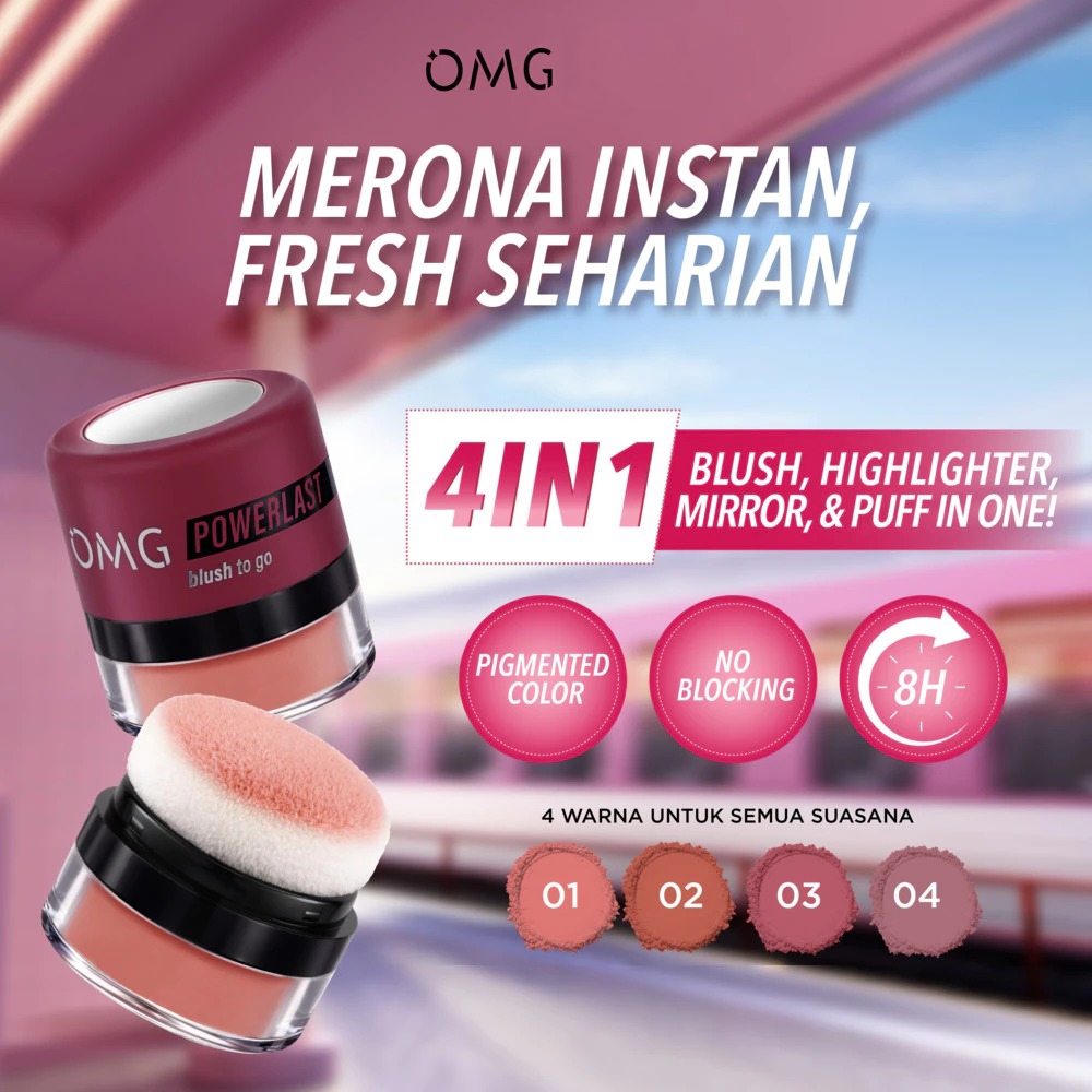 OMG Oh My Glam Powerlast Blush To Go 2.5gr - 04 Mauve Beat