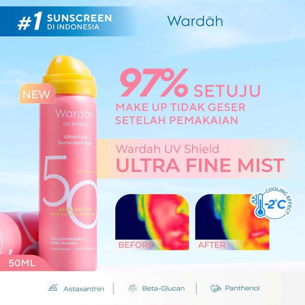 Wardah UV Shield Ultra-Fine Sunscreen Mist SPF50+ PA++++ 50ml