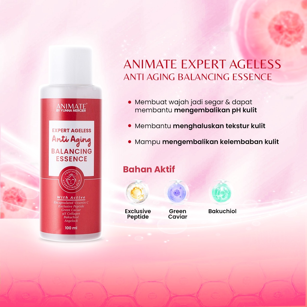 Paket Animate Expert Ageless Anti Aging Series 5in1 (Merah)