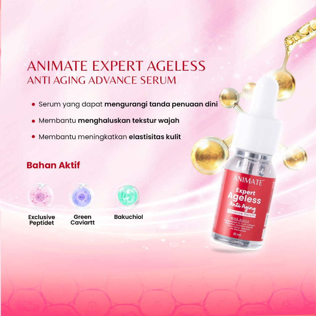 Paket Animate Expert Ageless Anti Aging Series 5in1 (Merah)