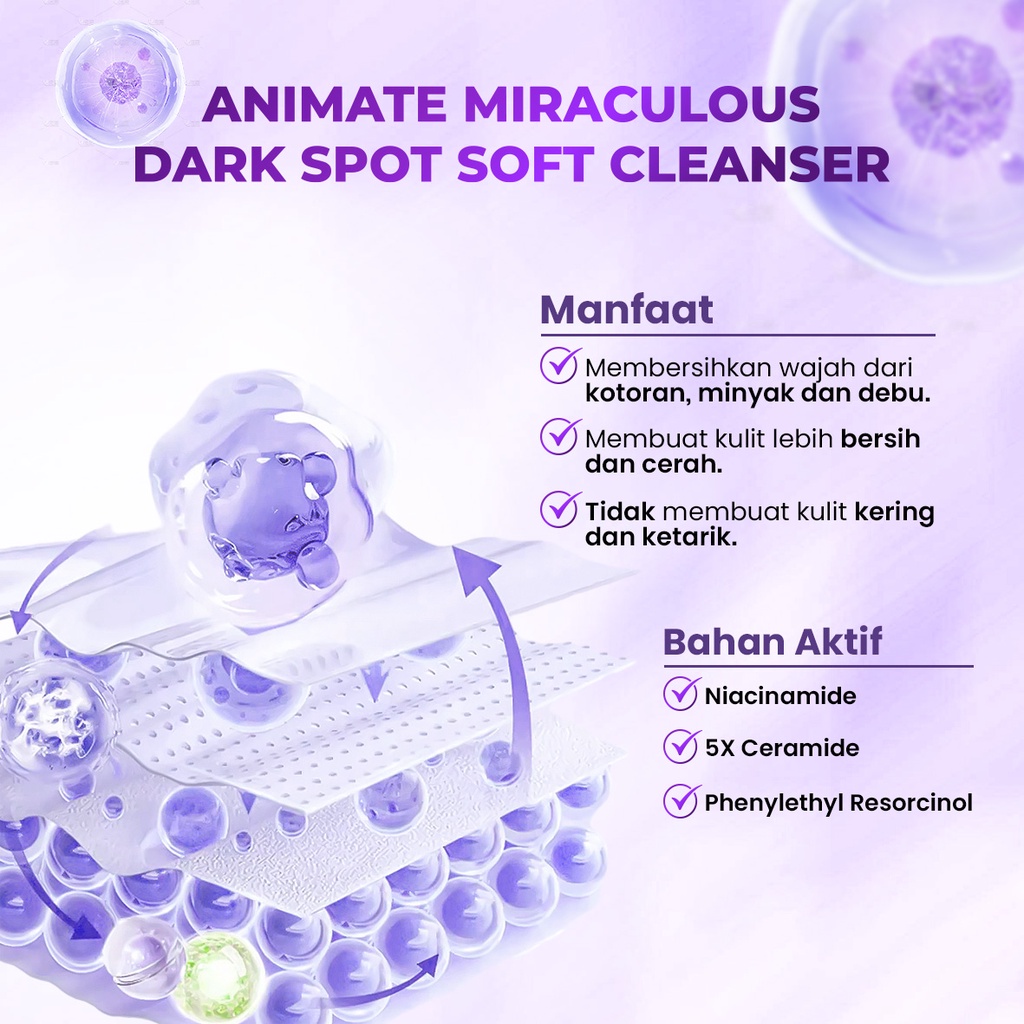 Paket Animate Miraculous Dark Spot Series 5in1 (Ungu)
