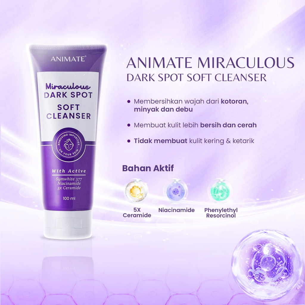 Paket Animate Miraculous Dark Spot Series 5in1 (Ungu)