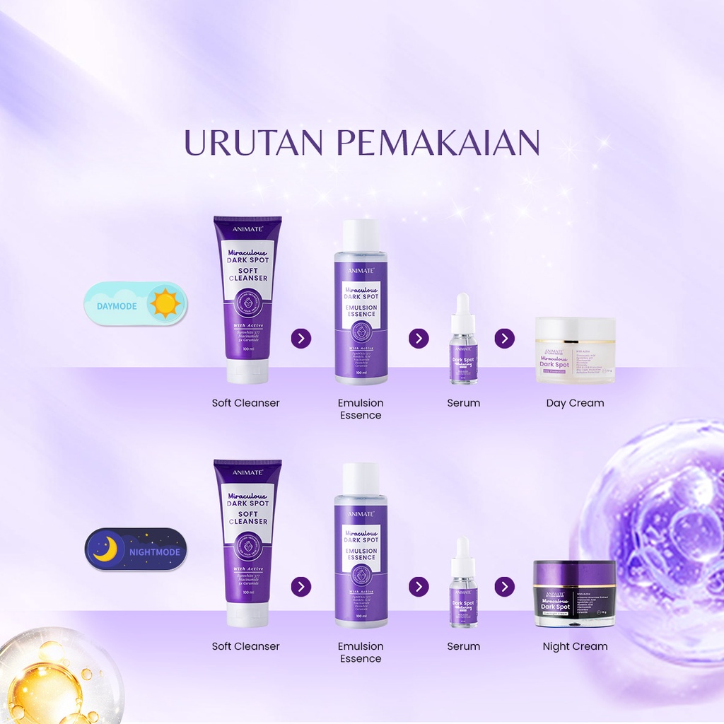 Paket Animate Miraculous Dark Spot Series 5in1 (Ungu)