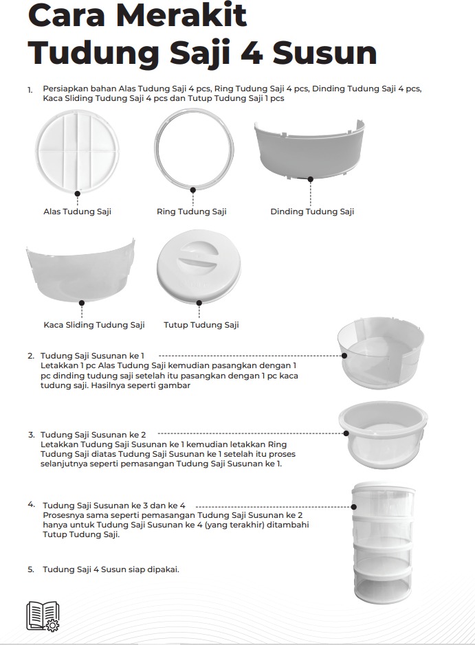 TRI J - Food Storage 4 Susun - PUTIH (Tudung Saji Susun 4 Layer)
