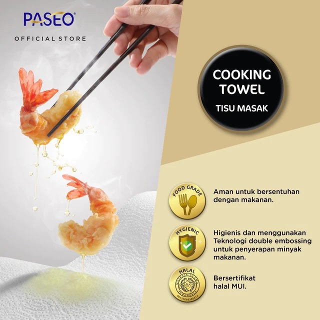 Tissue Paseo Cooking Towel Calorie Absorb 3Rolls 70s (Tissue Dapur)