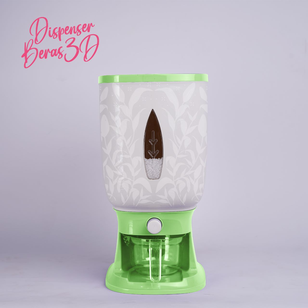 TRI J - Dispenser Beras Motif 10kg - BIRU (Tempat Penyimpanan Beras Rice Box)