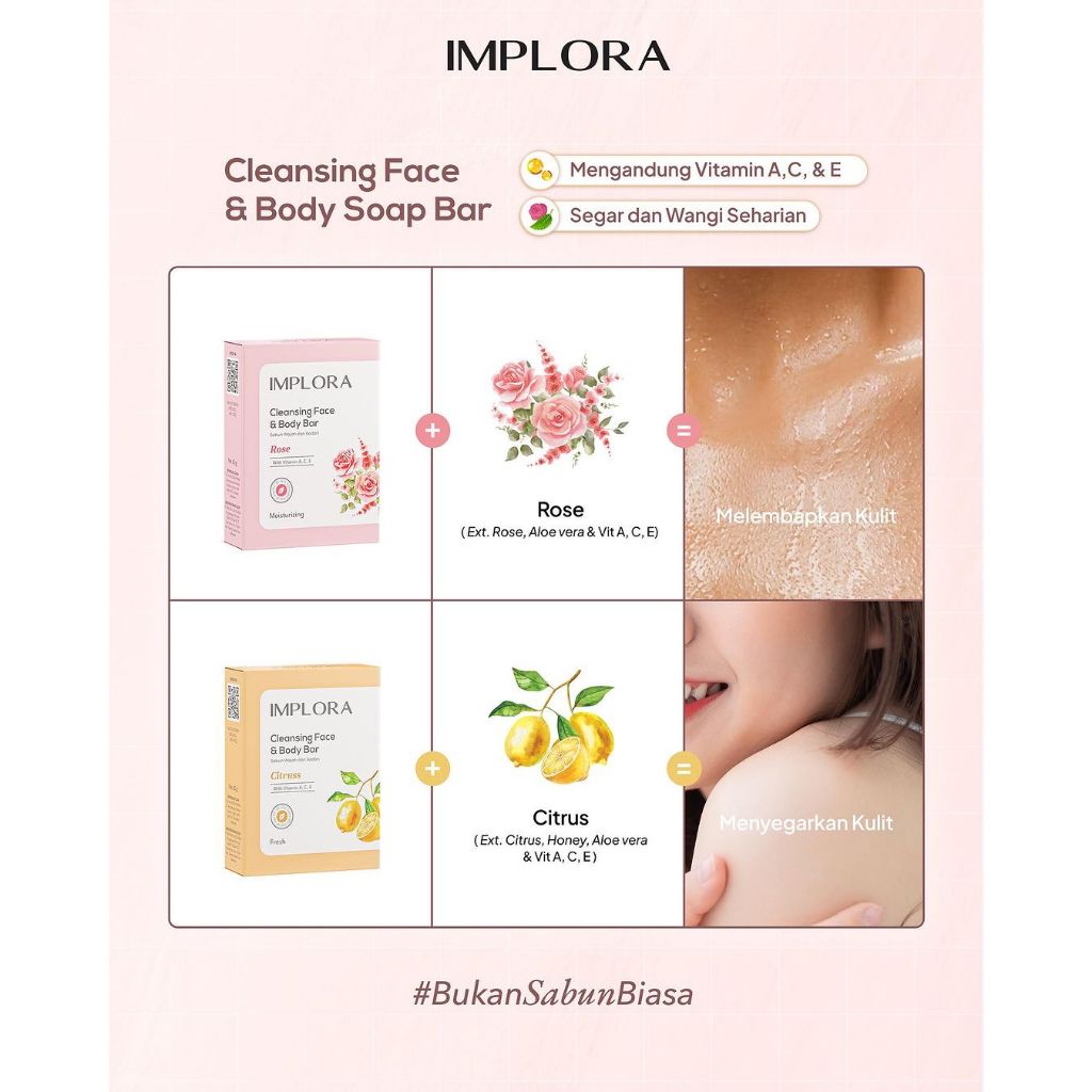 Implora Cleansing Face & Body Bar Soap 60gr - Shea Butter