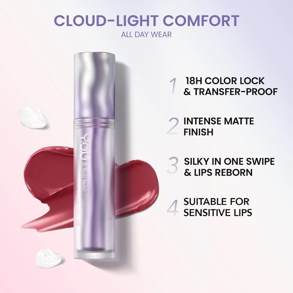 YOU Cloud Paint Matte Lasting Lip Cream 3gr - R448 Kindness