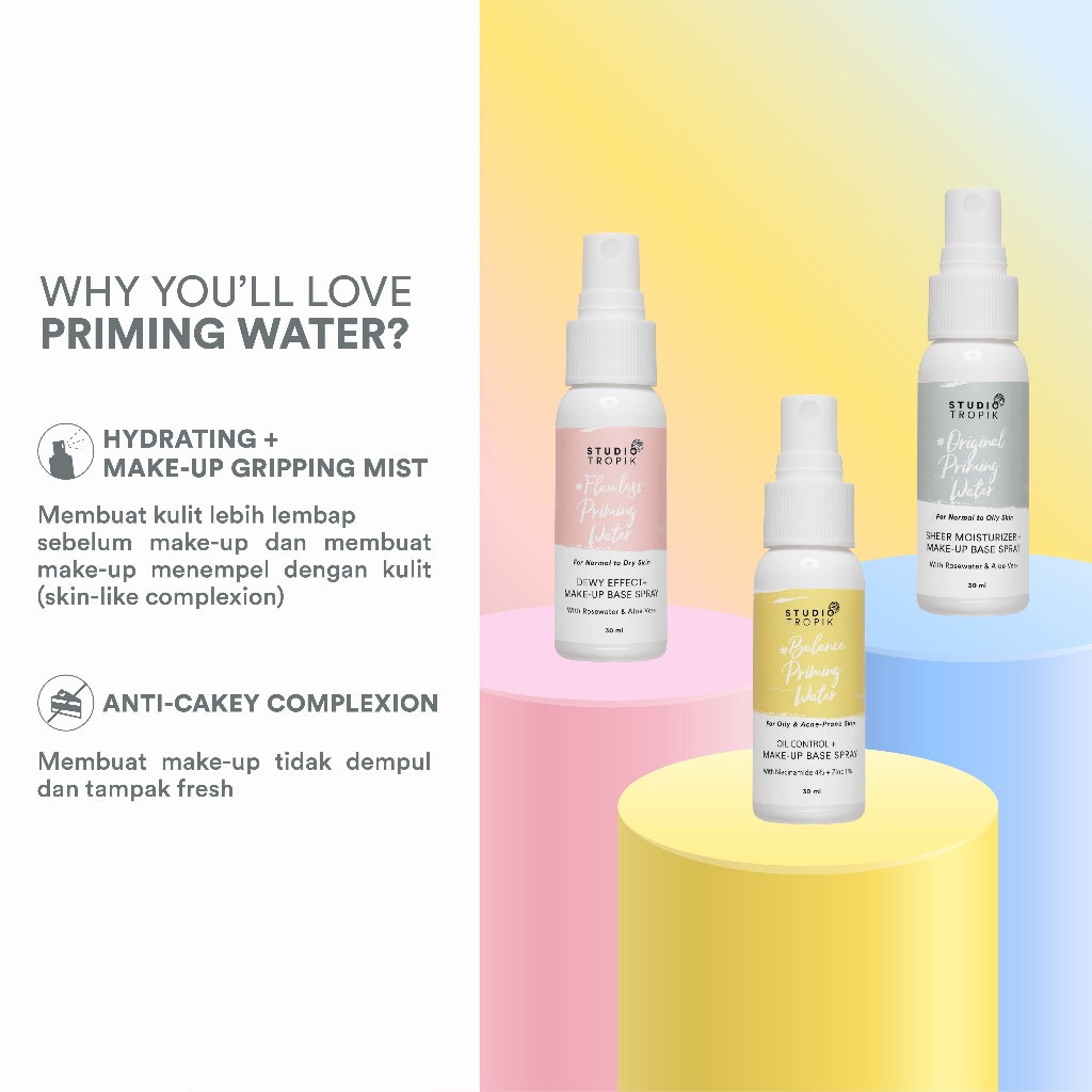 Studio Tropik Triplets Bb Size Priming Water 30ml - Original