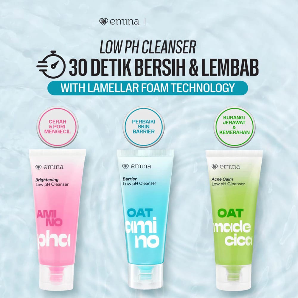 Emina Oat Madecica Acne Calm Low pH Cleanser 70ml (Hijau)