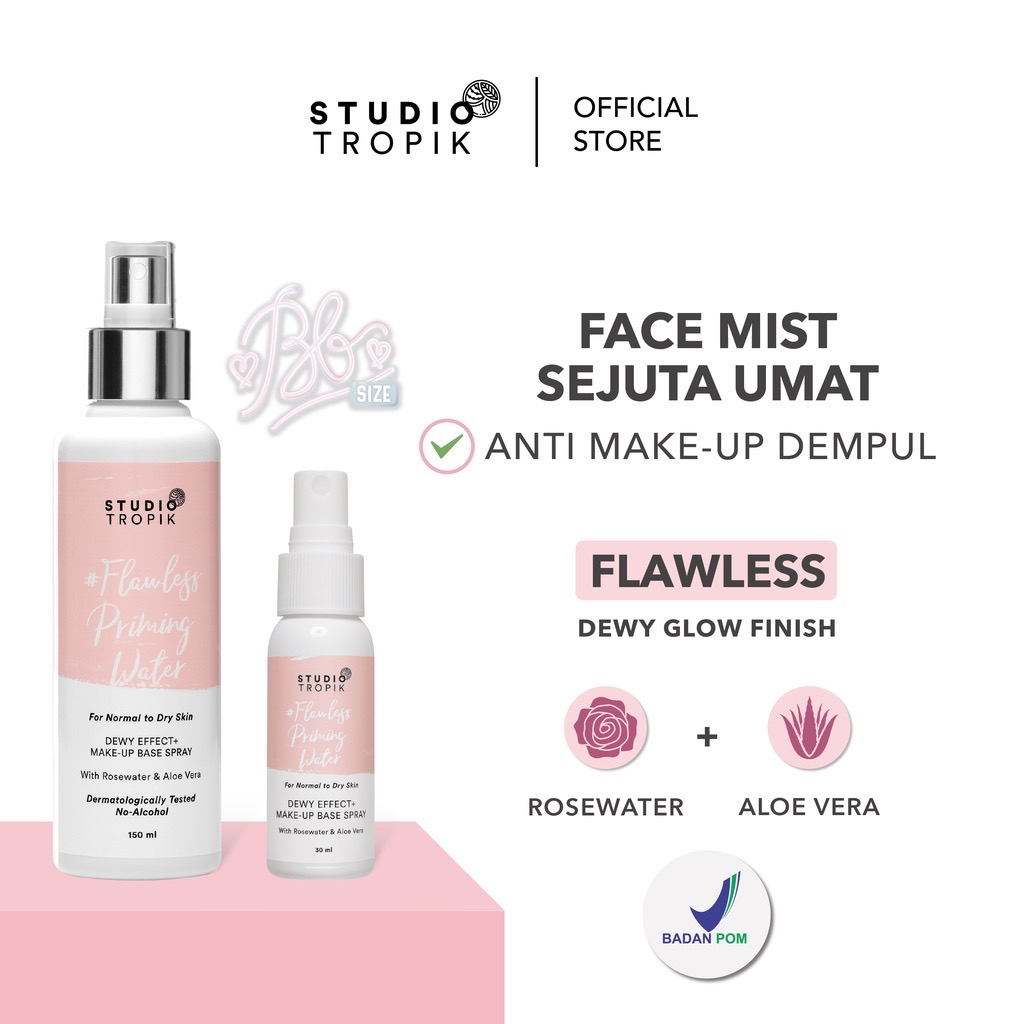 Studio Tropik Triplets Bb Size Priming Water 30ml - Flawless