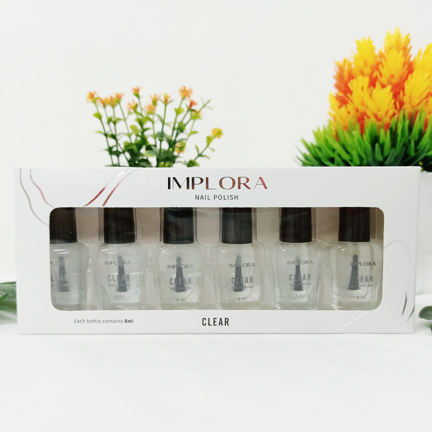 IMPLORA Nail Polish Clear Transparan 8mL - Kutek Ecer/Satuan