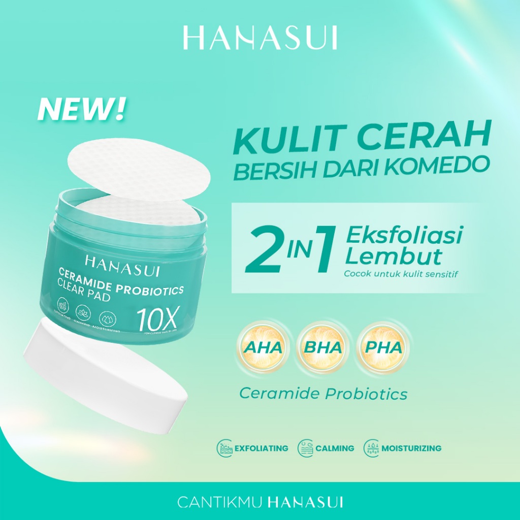 Hanasui Ceramide Probiotics Clear Pad 30s
