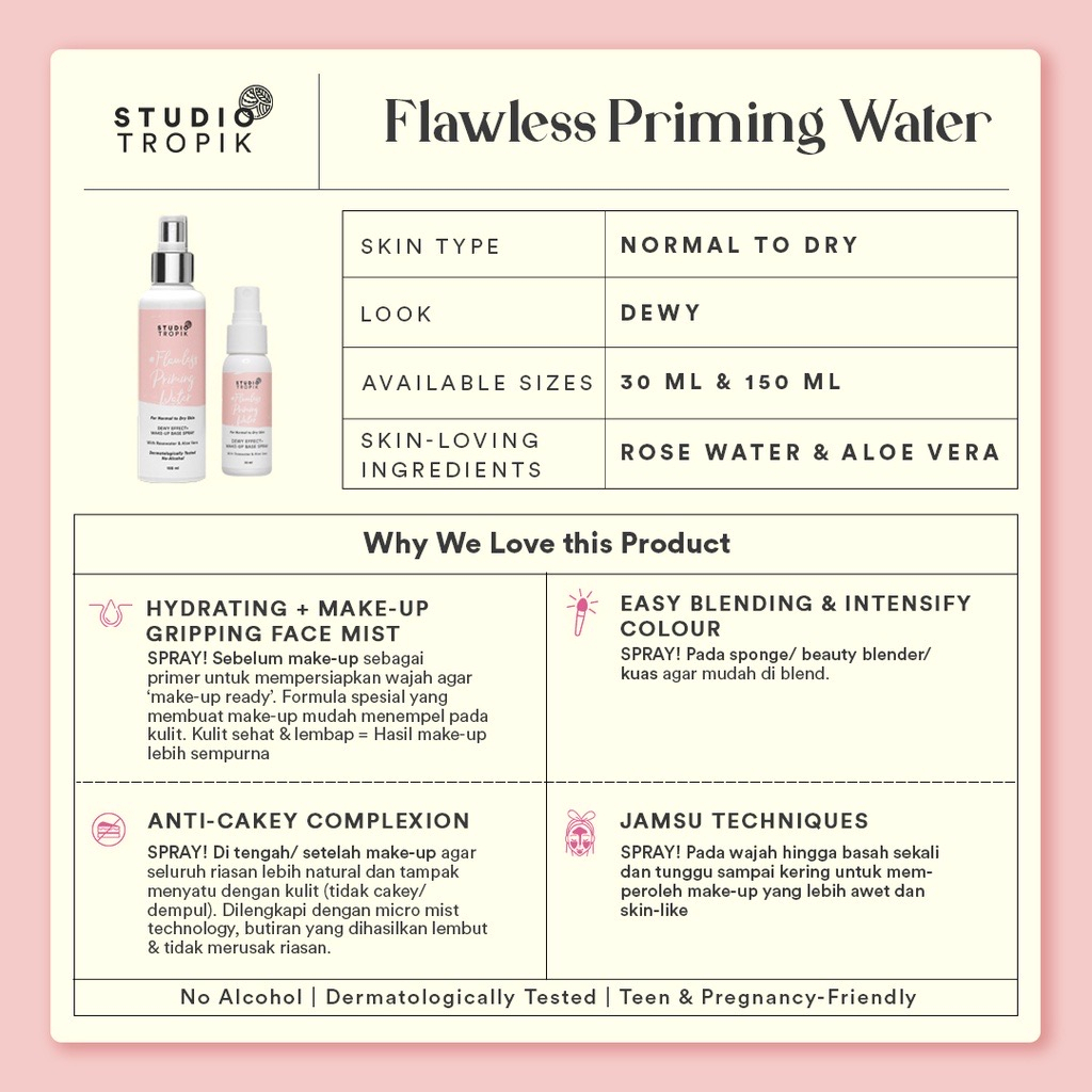 Studio Tropik Priming Water 150ml - Flawless