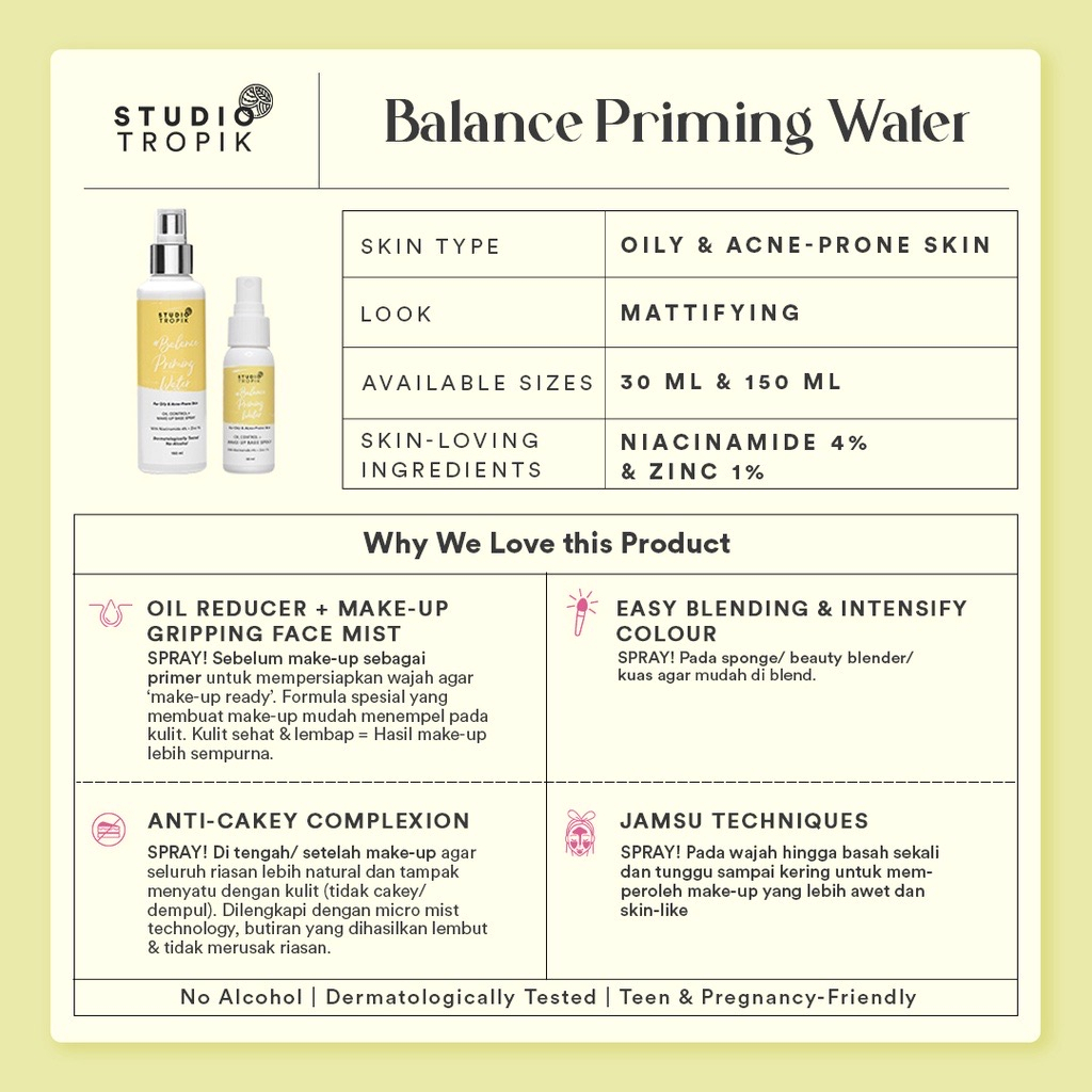 Studio Tropik Priming Water 150ml - Balance