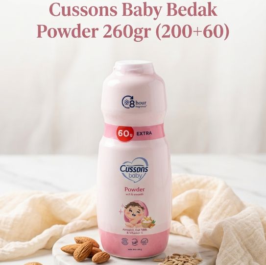 Cussons Baby Bedak Powder 260gr (200+60) - Pink Soft & Smooth