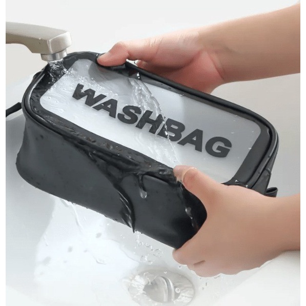 Washbag Pouch Small 23cm x 11cm x 7cm - Tas Kosmetik Transparan