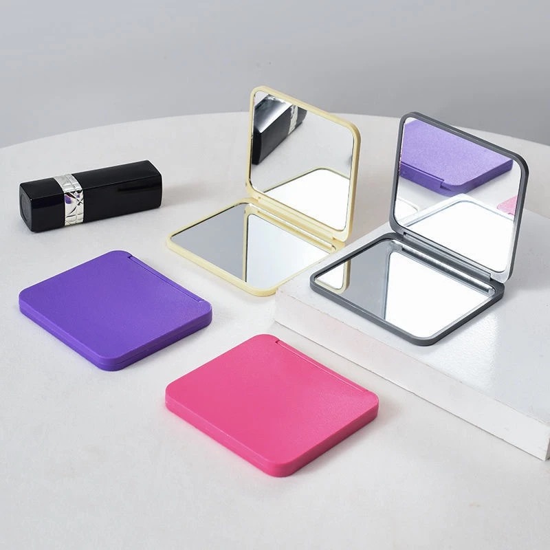 Cermin Mini Lipat Segiempat - Kaca Mini 2 Sisi (7 x 7cm)