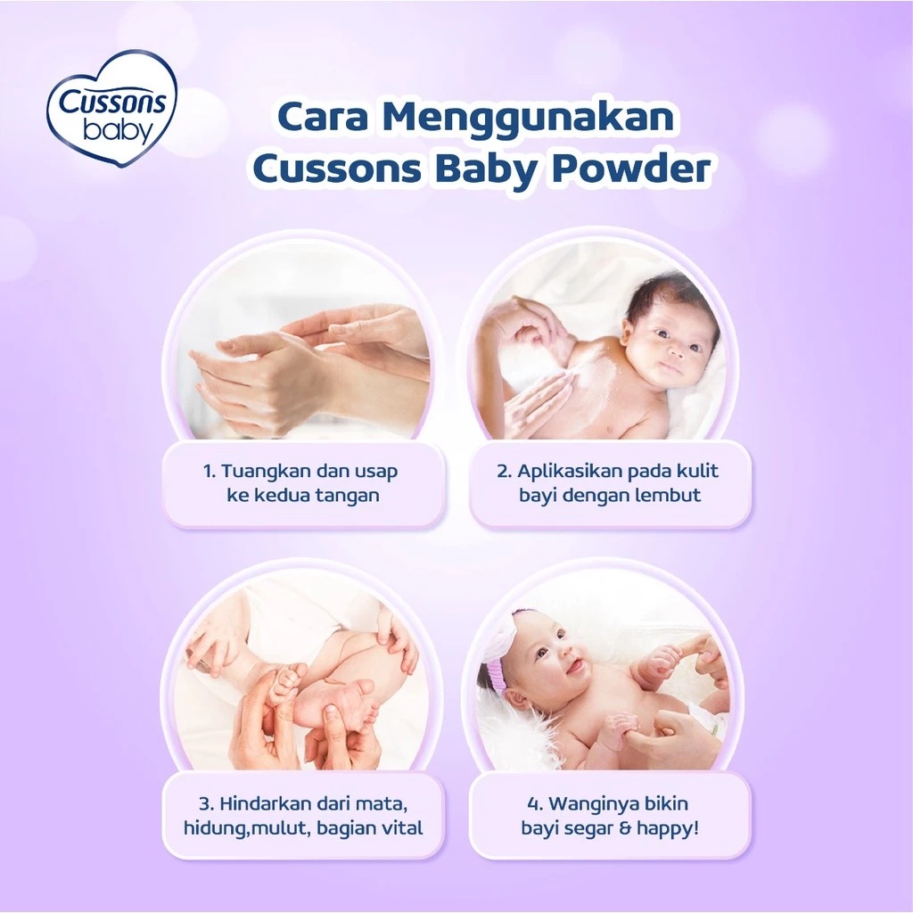Cussons Baby Bedak Powder 260gr (200+60) - Ungu Fresh & Nourish